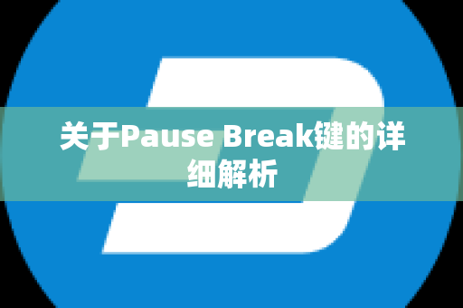 关于Pause Break键的详细解析