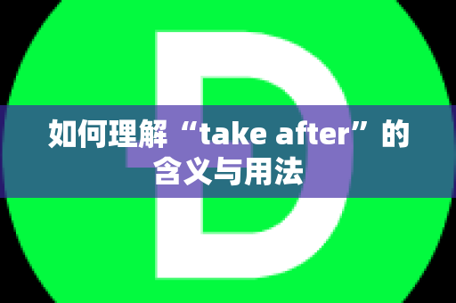 如何理解“take after”的含义与用法