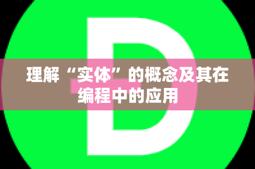 理解“实体”的概念及其在编程中的应用