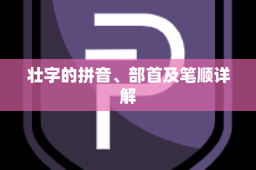 壮字的拼音、部首及笔顺详解
