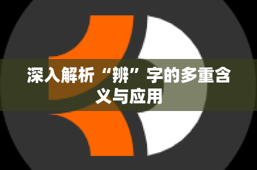 深入解析“辨”字的多重含义与应用