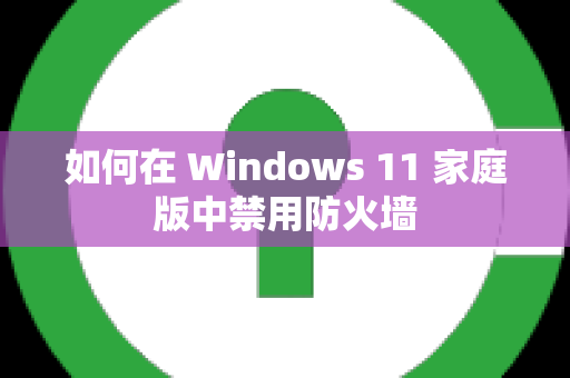 如何在 Windows 11 家庭版中禁用防火墙