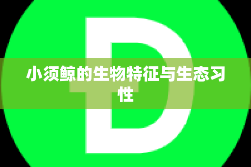 小须鲸的生物特征与生态习性