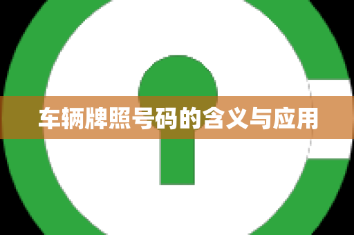 车辆牌照号码的含义与应用