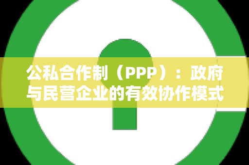 公私合作制（PPP）：政府与民营企业的有效协作模式